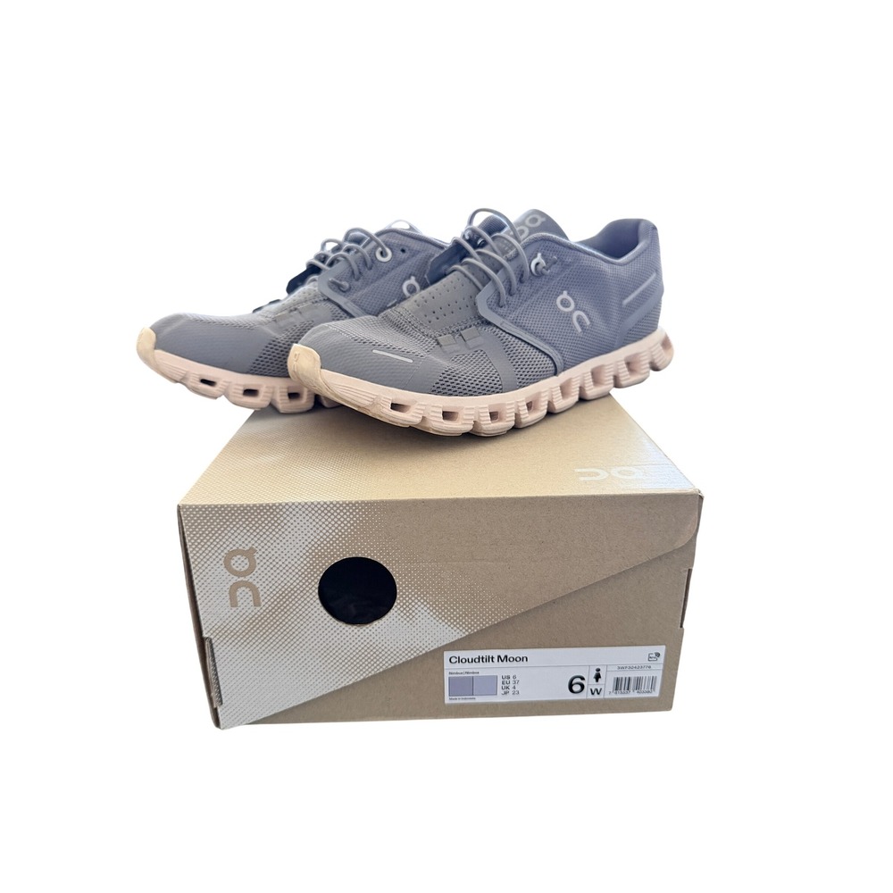 On Cloudtilt Moon Nimbus Grey Pink Running Shoes Womens 6